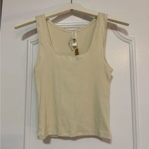 Skims cotton Ribbed Tank Top in bone/Cream - Women